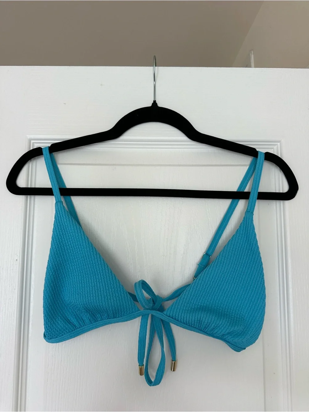 Monday Swimwear Barbados Top - Cyan Crinkle